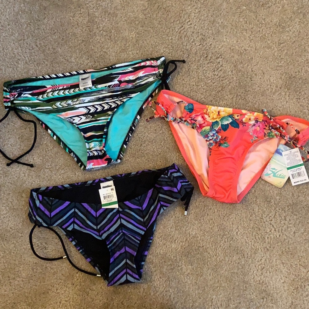 3 Nwt Bikini bottoms 2) Mossimo, 1) Hobie, Sz: L